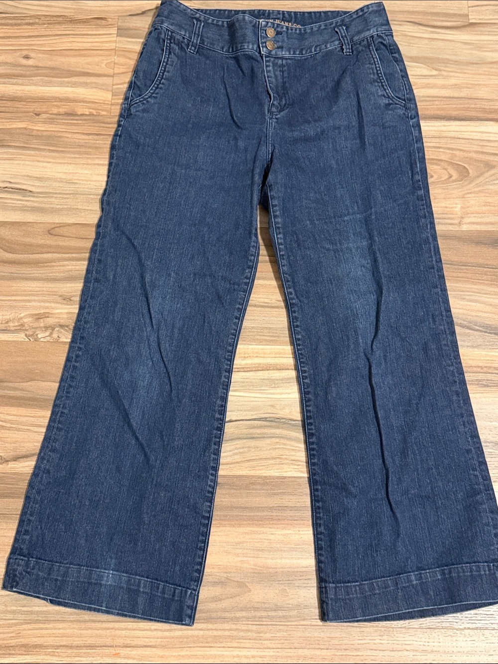 Lauren Jeans Co. Ralph Lauren Wide Leg Denim Jeans Women's Size 10 Dark Wash